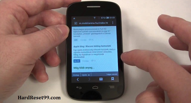 Alcatel One Touch Pop C1 Hard reset, Factory Reset and Password Recovery