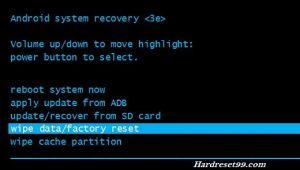 hard reset - wipe data factory reset