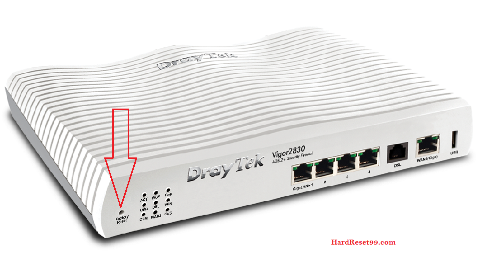 DrayTek Vigor 2830 Router - How to Reset to Factory Settings