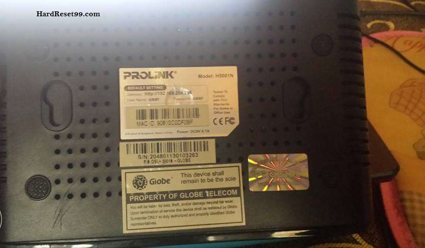 Prolink H5001N Router - How to Reset to Factory Settings