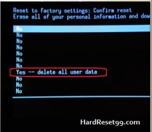 Android Recovery menu - Delete user data